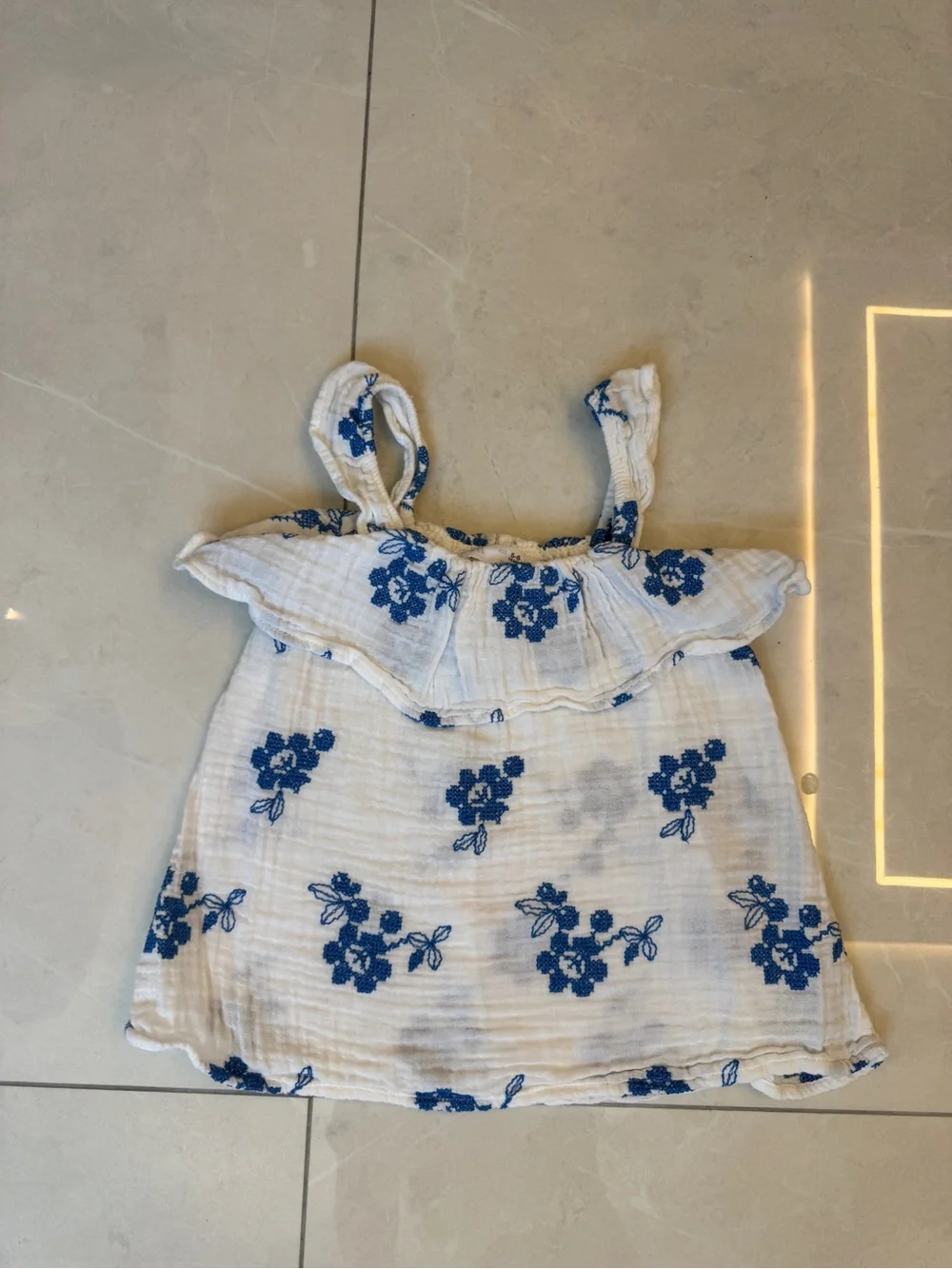 Zara Kids / Zara Baby white cotton muslin camisole top